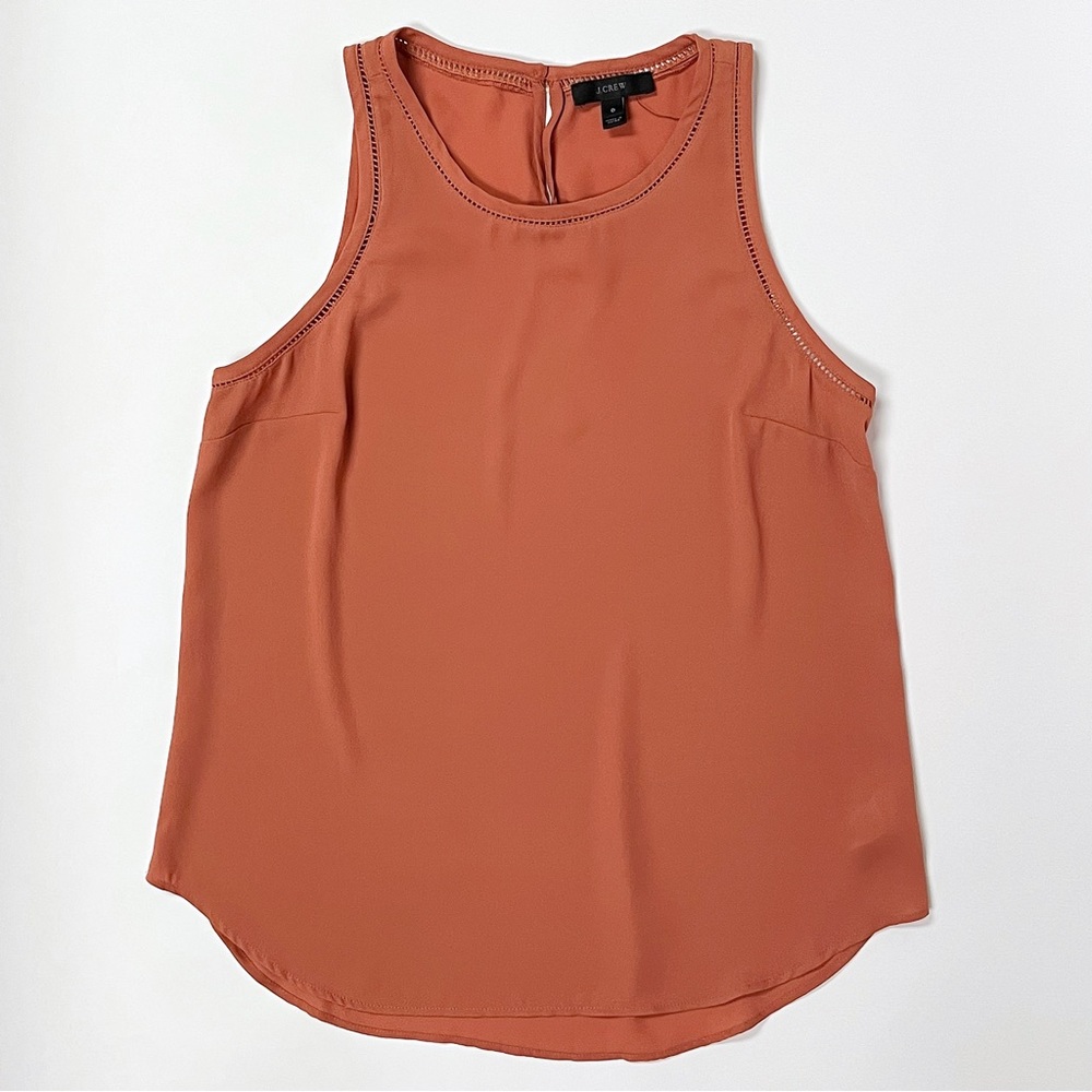 J. Crew ladder trim drapey sleeveless top in sunbaked clay size 0